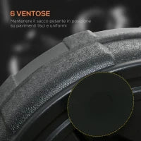 Punching Ball da Terra con Base Riempibile e Ventose, Altezza Regolabile da 145-180 cm, Nero