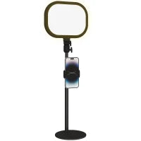 Lampada da Scrivania LED con Supporto per Telefono, 5 Colori di Luce e 10 Luminosità, Nero