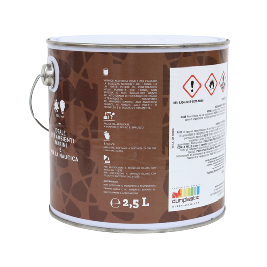Flatting vernice sintetica satinata trasparente per legno e imbarcazioni *** formato 2.5 lt, confezione 1