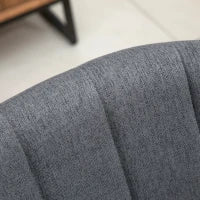 Set 2 Sedie Imbottite Moderne con Rivestimento in Tessuto per Soggiorno e Salotto, Grigio Scuro