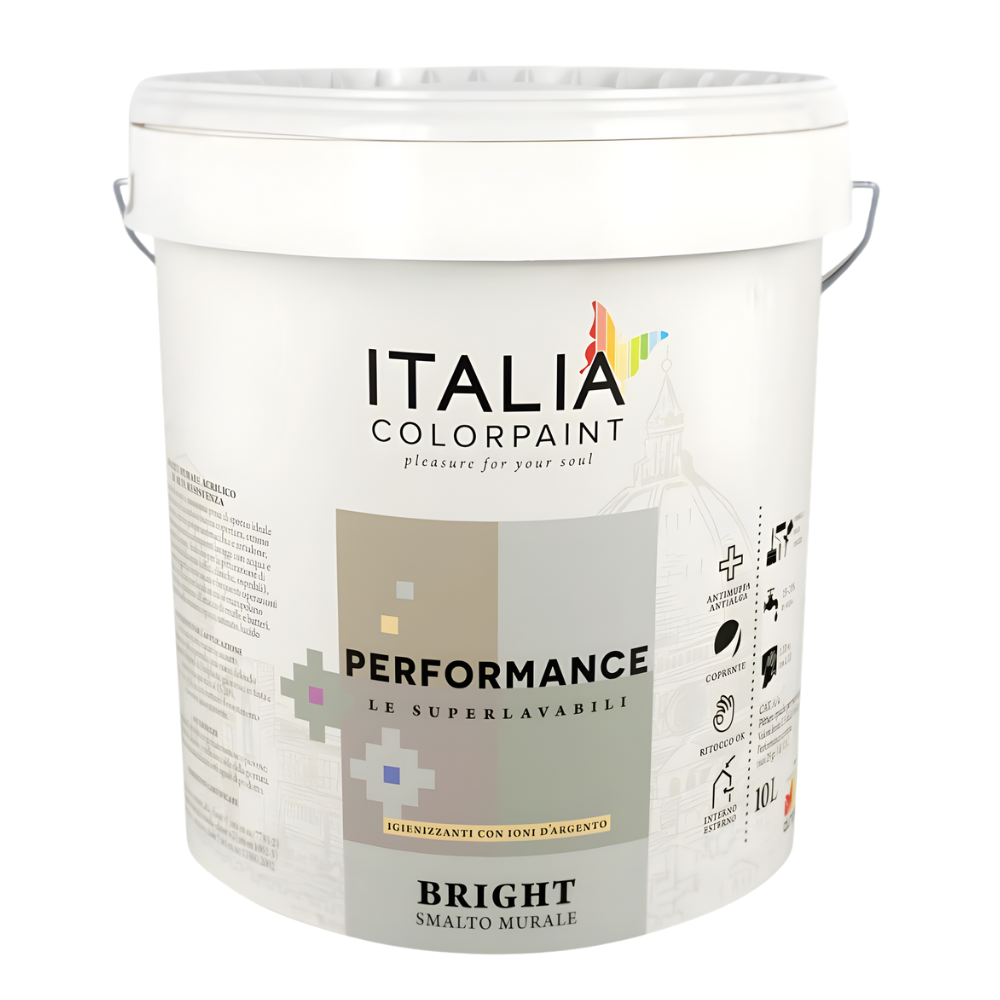 Performance bright smalto murale ecologico all acqua *** formato 10 lt, finitura opaca, confezione 1