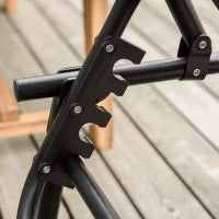 Lettino Prendisole in Acciaio e Tessuto Traspirante con Schienale Reclinabile, 189x58x30 cm, Nero