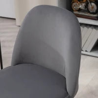 Sedia da Ufficio con Altezza Regolabile e Funzione Dondolo, Rivestimento in Tessuto Vellutato, Grigio