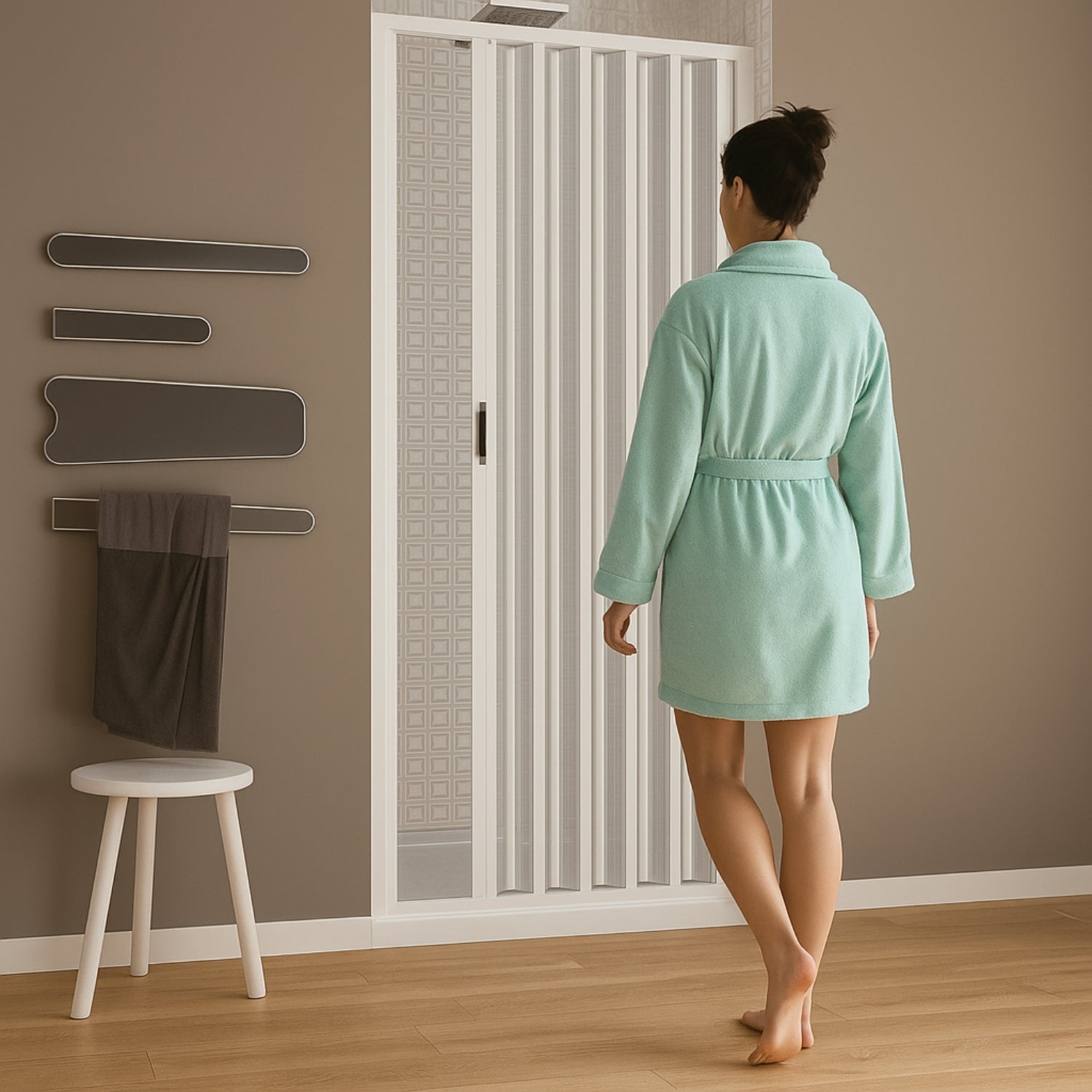 Parete doccia soffietto bianca maniglia katia-al reversibile altezza cm 185 pvc *** misure 90 cm, confezione 1