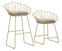 Sgabello Glam Flower Grigio Cm 57X52X94-56X48X72,50