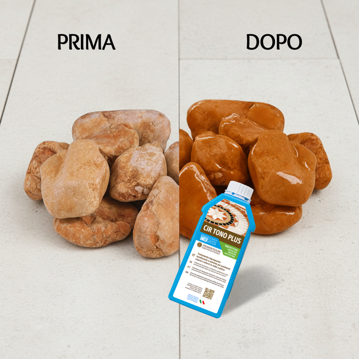 Kit ciottoli rosso verona con cir tono plus effetto bagnato *** misura 25/40, formato 25 kg + 1 l, confezione 1