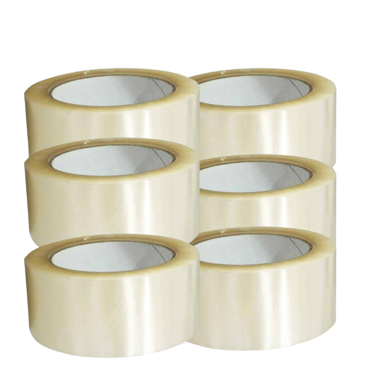 Kit nastro adesivo silenzioso trasparente per imballaggio 50mm x 66mt