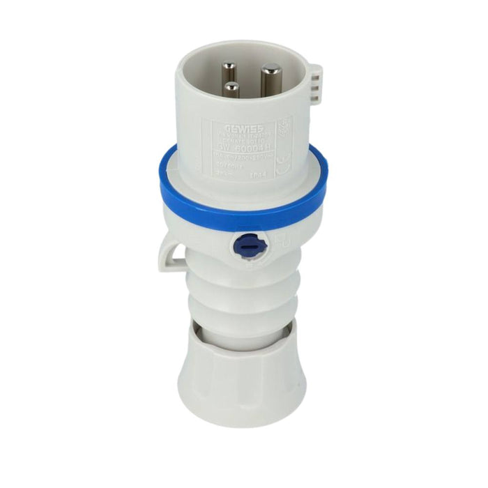 Spina mobile diritta industriale blu 2p+t 16a monofase 220v ip44 gw60004h