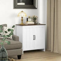 Credenza Cucina Moderna a 2 Ante con Ripiano Regolabile in Legno, 80x39.7x80cm, Bianco