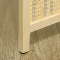 Paravento da Interno a 4 Ante Pieghevole Altezza 180cm, Legno e Bambù Stile Boho, Colore Naturale