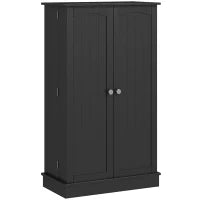 Armadio Dispensa Cucina con 2 Ante e 16 Ripiani Regolabili 60x30x104cm Nero