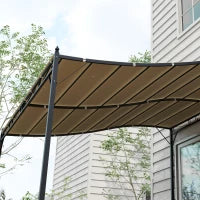 Telo Copertura per Gazebo Pergola 3x3 m in Poliestere con 16 Fori di Drenaggio, 297x297 cm, Beige