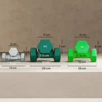 Kit Pesi Esagonali da 18 kg Totali con Supporto Incluso, in Acciaio, Metallo e Plastica, Multicolore