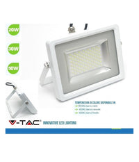 V-tac Faro Led Smd 10w 20w 30w 50w 100w Ultra Slim Da Esterno Colore Bianco         