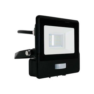 V-TAC PRO Faro LED Chip Samsung 10W con Sensore PIR Cavo 1m Colore Nero Luce Bianca Fredda 6500K IP65 - V-TAC