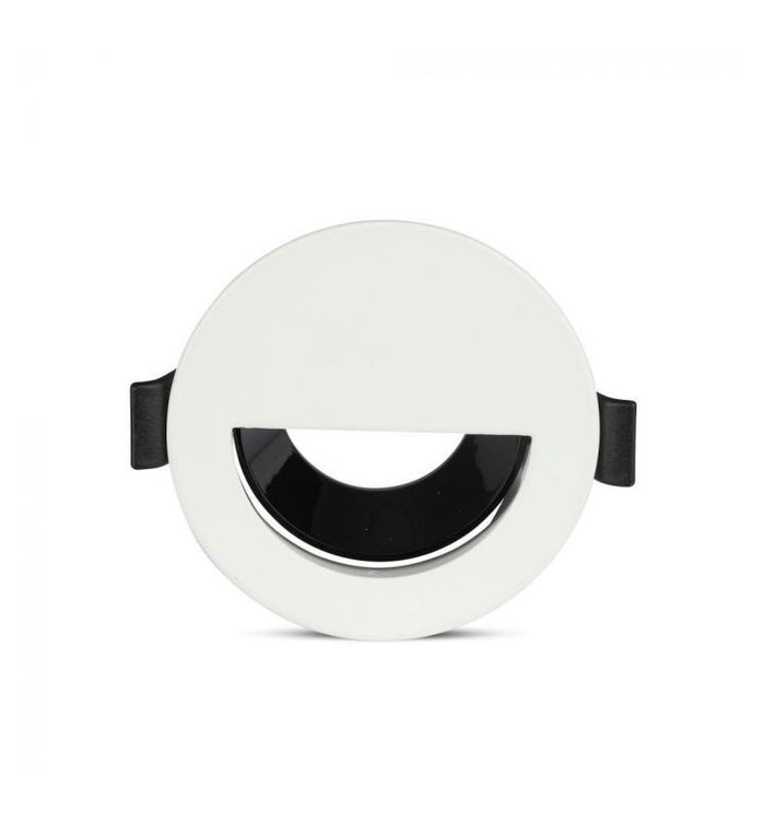 V-TAC VT-884 PORTAFARETTO ORIENTABILE ROTONDO SEMICERCHIO DA INCASSO PER LAMPADINE GU10 E GU5.3 COLORE BIANCO - SKU 8599 - V-TAC