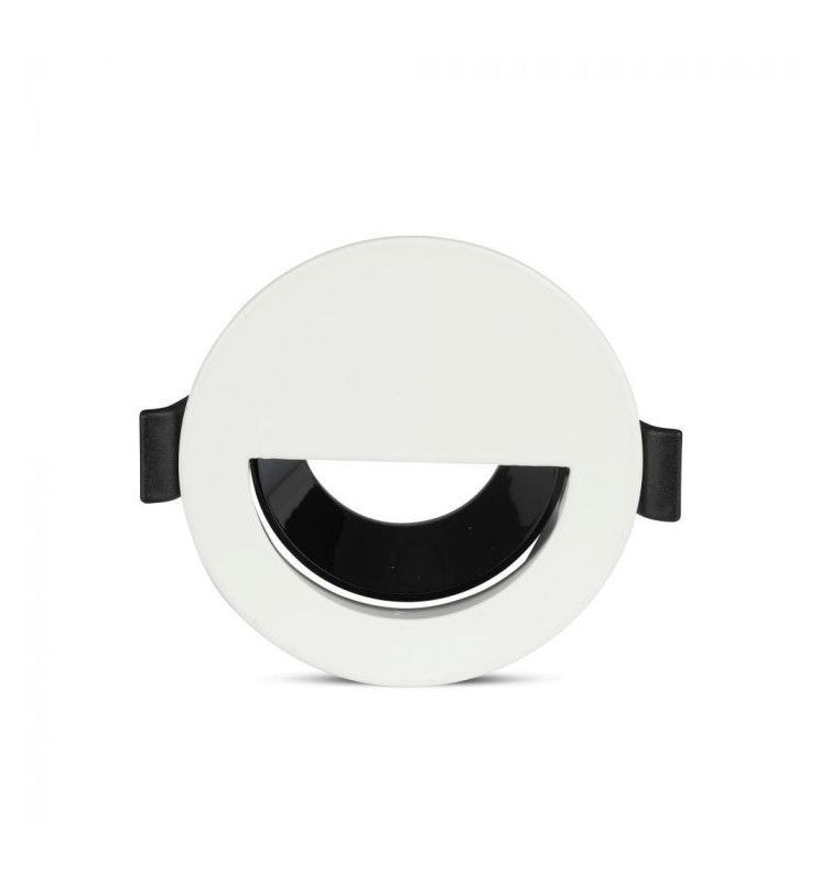 V-TAC VT-884 PORTAFARETTO ORIENTABILE ROTONDO SEMICERCHIO DA INCASSO PER LAMPADINE GU10 E GU5.3 COLORE BIANCO - SKU 8599 - V-TAC