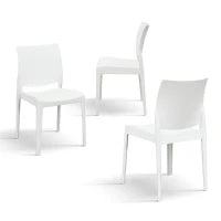 PAZZO DESIGN Sedia Alberto set da 4 sedie bianco, Polipropilene