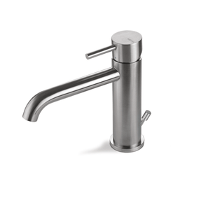 Miscelatore lavabo con scarico acciaio inox Vema TIBER STEEL V17010 Satinato