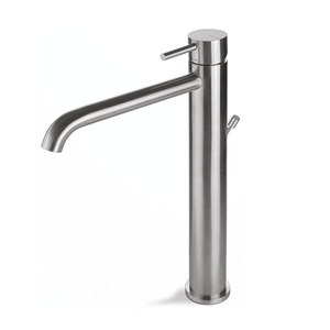 Miscelatore lavabo alto con scarico acciaio inox Vema TIBER STEEL V17020 Satinato
