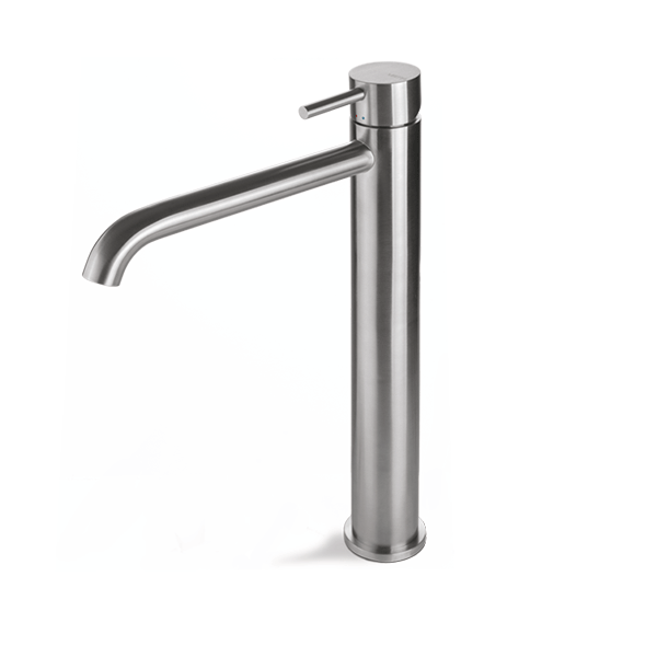Miscelatore lavabo alto senza scarico acciaio inox Vema TIBER STEEL V17021 Satinato