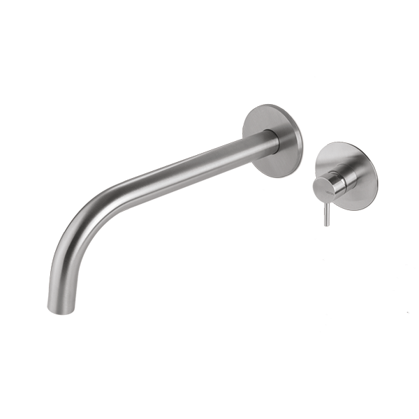 Miscelatore lavabo a parete acciaio inox Vema TIBER STEEL V17050 Satinato