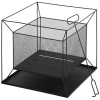 Braciere da Giardino a Legna Portatile con Attizzatoio 45x45x43cm Nero