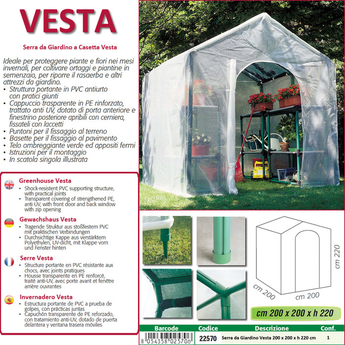 Serra da giardino a casetta vesta