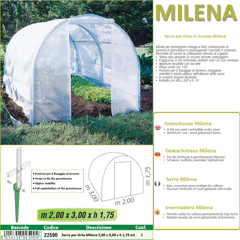 Serra per orto in acciaio milena