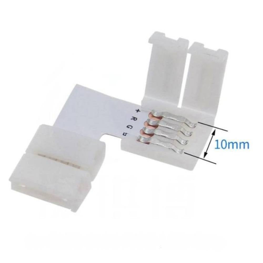 Connettore angolare per striscia led rgb 10mm alta qualità optonica 6621