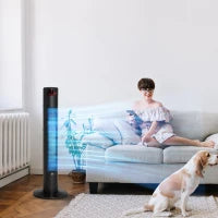 Ventilatore a Torre 45W a 4 Modalità e 3 Velocità con Timer da 12h, in ABS, 31.5x31.5x96 cm, Nero