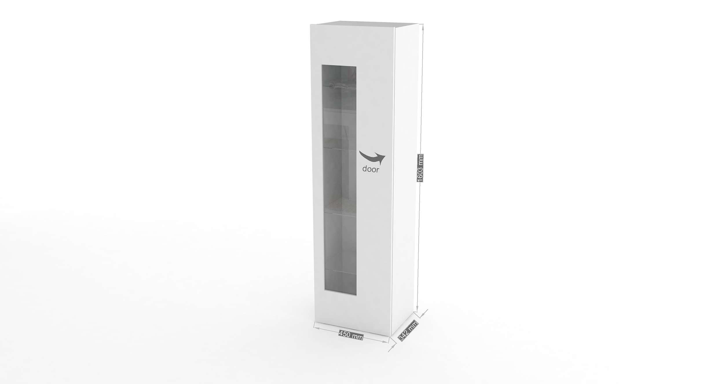 Mobile Vetrina DAIQUIRI L 45 x H 162 x P 34 cm bianco lucido