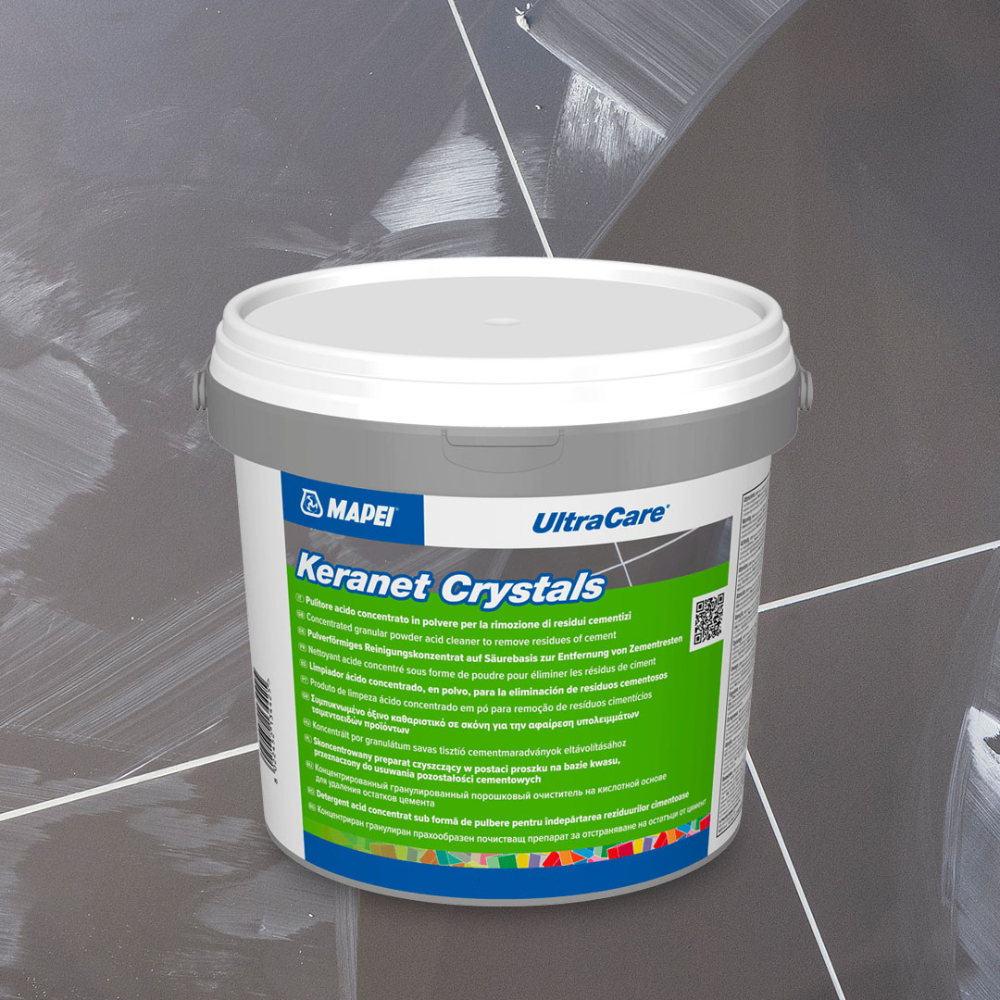 Pulitore acido concentrato polvere residui cementizi keranet crystals mapei 1 kg