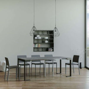 shopinnovativo- Consolle allungabile 90x40/300 cm Tecno Evolution cemento telaio e gambe antracite