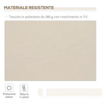 Tenda da Sole per Esterno Avvolgibile a Bracci con Apertura a Manovella, 350x250 cm, Crema