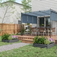 Set di 2 orti quadrati da giardino dim. 100L x 100l x 30H cm - lamiera ondulata verde