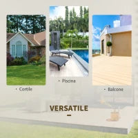 Set da Giardino Pieghevole da 3 Pezzi in Rattan PE e Metallo, Set 2 Sedie e Tavolino da Caffè, Protezione dai Raggi UV, Set di Mobili da Balcone, per Patio e Cortile, Marrone