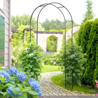 Arco per Rose e Supporto per Piante Rampicanti in Metallo, 114x30x230cm, Nero