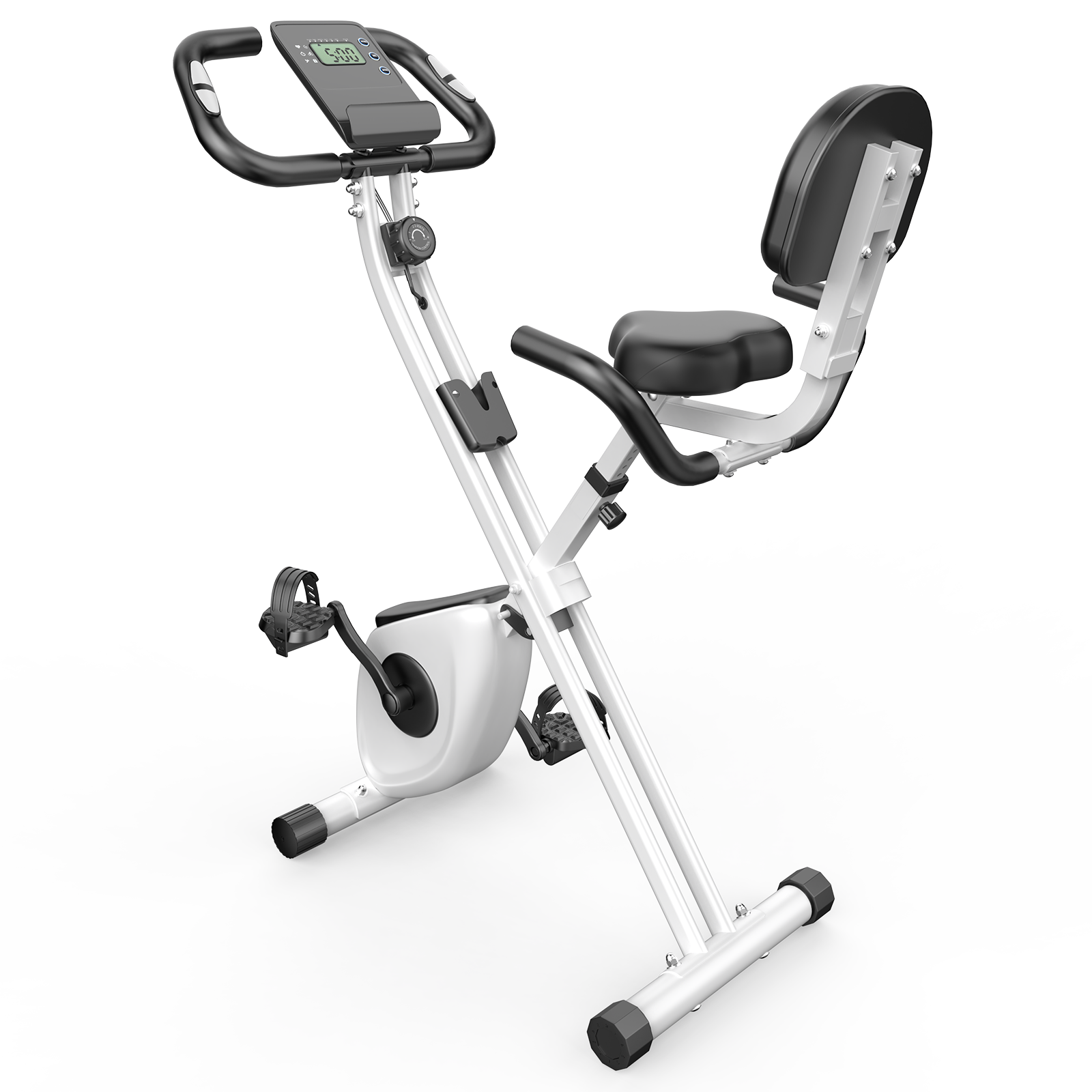 Cyclette reclinabile con schienale - RATTANTREE - con 8 livelli di resistenza regolabili - Bianco