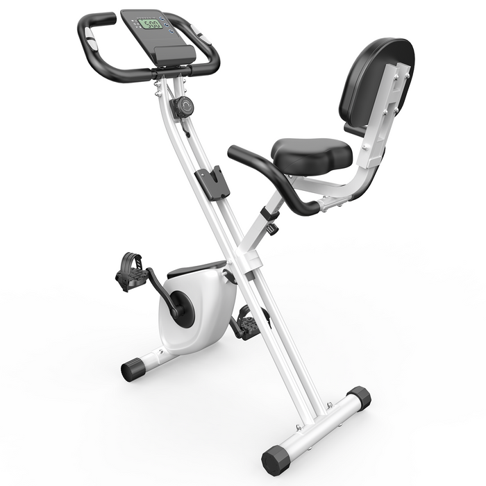 Cyclette reclinabile con schienale - RATTANTREE - con 8 livelli di resistenza regolabili - Bianco