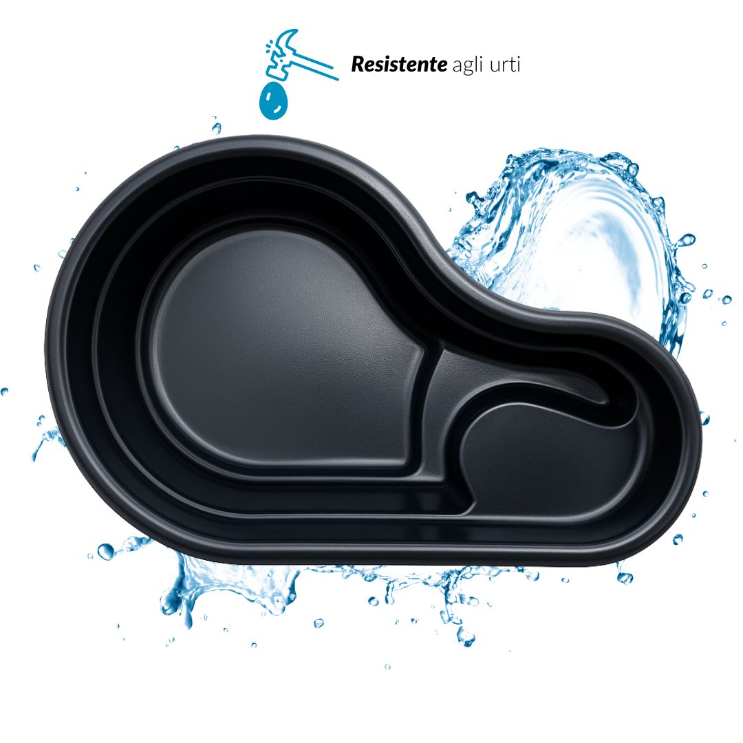 Laghetto da giardino fusine nero litri 150 dimensioni cm 113x74x h 45