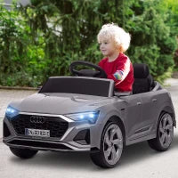 Outsunny Auto Elettrica per Bambini con Licenza Audi Q8 e-tron Sportback 12V Telecomando, Luci, Musica, Clacson, 3-6 Anni, Grigio