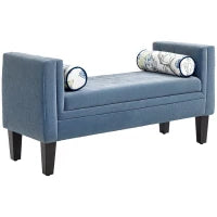 Panca Fondoletto con Braccioli Trapuntati e 2 Cuscini, in Ciniglia e Legno, 115.5x45x56 cm, Grigio e Nero