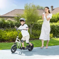 HOMCOM Monopattino per Bambini 5-12 Anni con Freno, Cavalletto e Manubrio Regolabile, 129x52x80-88 cm, Bianco e Nero
