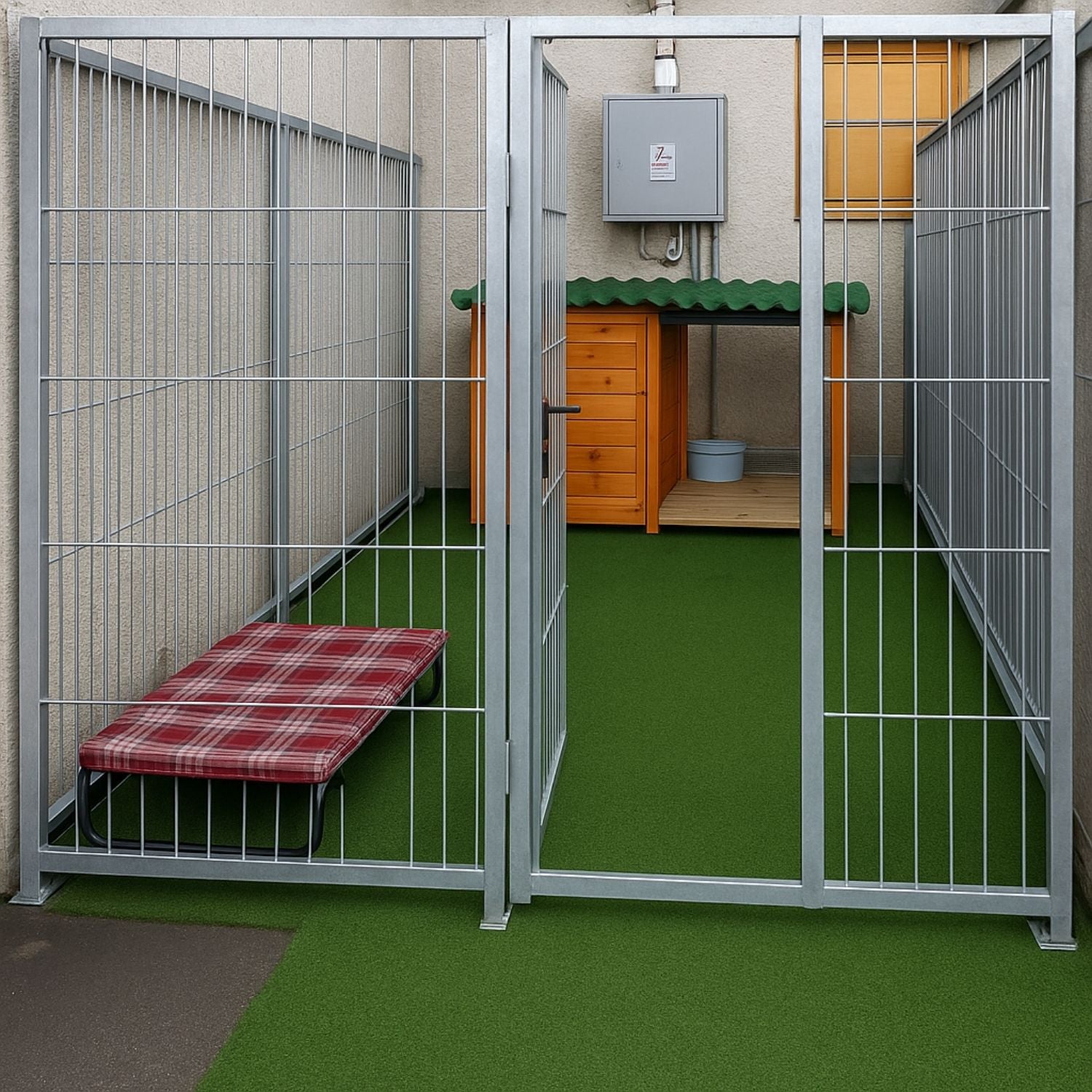 Box per cani in rete da esterno con zincatura a caldo da 400x200x altezza 180 cm