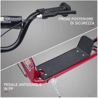Monopattino per Bambini 5-12 Anni con Freno Posteriore e Manubrio Regolabile, 120x52x80-88 cm, Rosso