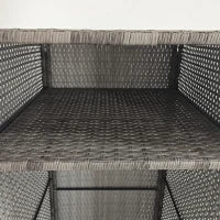 Armadio da Giardino in Rattan PE con 2 Vani, 60x63x120cm, Grigio