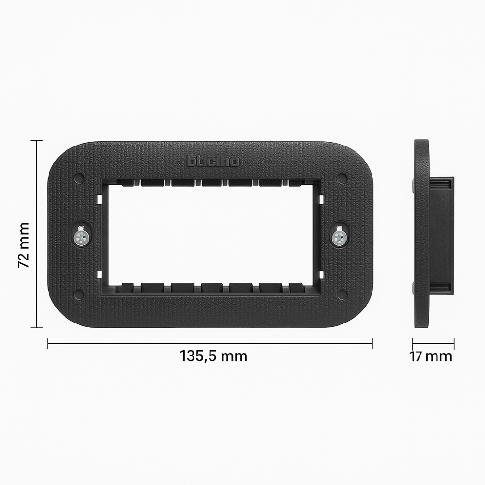 Bticino living now supporto con valva di protezione per placche modulari *** numero posti 4 moduli, confezione 1