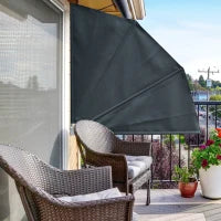 Tenda Frangivista a Ventaglio Salvaspazio e Richiudibile in Alluminio e Poliestere, 140x10x140cm Grigio Scuro