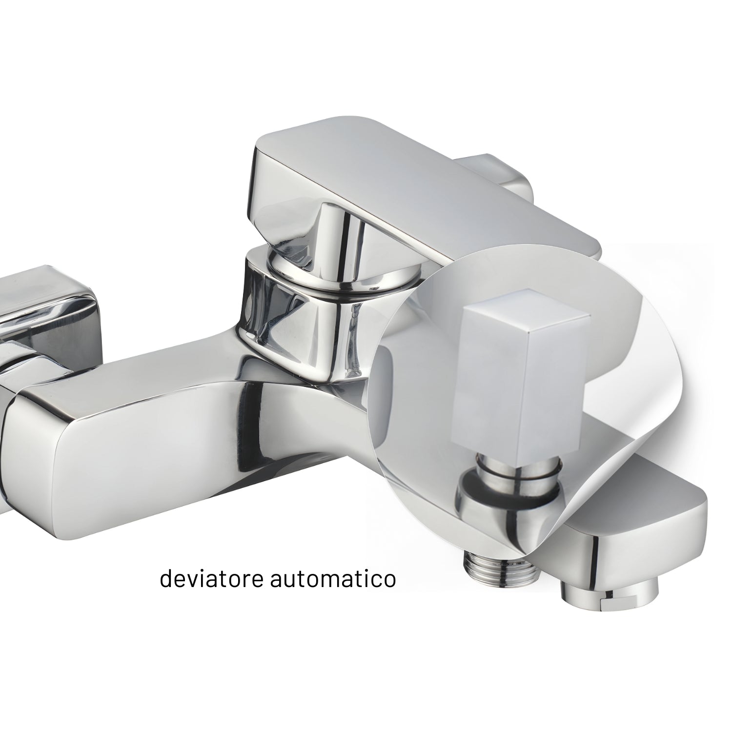 Miscelatore esterno vasca francia con deviatore rubinetto monocomando cromato ogomondo *** confezione 1